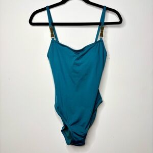 Kate Spade Teal One Piece Swimsuit Bow Detail